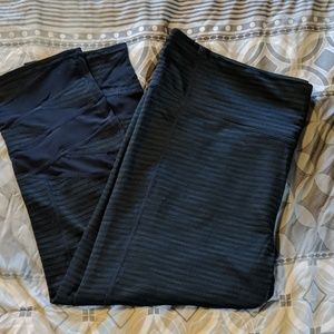 Athleta Capri Navy with Stripes & Mesh